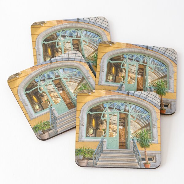 Item preview, Elegant Art Nouveau green iron architecture window details designed and sold by CielitoArt.