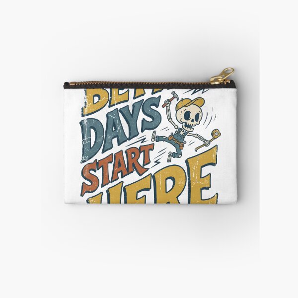 Item preview, Skeleton Carpenter Jumps Beside Better Days Start Here Lettering designed and sold by MisteryDesigner.