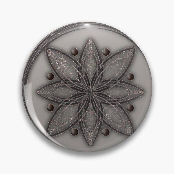 Item preview, Ornate Silver Gray Floral Mandala designed and sold by Visual Studio 888.