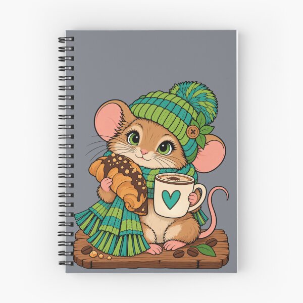 Item preview, Cozy Little Mouse – Coffee & Chocolate Croissant designed and sold by Aimetoi.