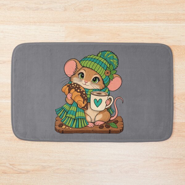 Item preview, Cozy Little Mouse – Coffee & Chocolate Croissant designed and sold by Aimetoi.