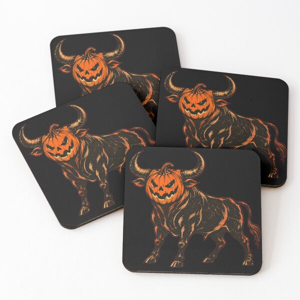 Item preview, Creepy Pumpkin Head Bull designed and sold by Blink Art Studio.