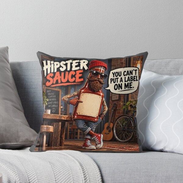 Item preview, Hipster Sauce – You Can't Label Me Funny Food Pun designed and sold by Hornace88studio.