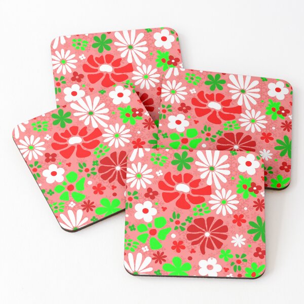 Item preview, vintage christmas groovy 1960s floral snowflakes designed and sold by Gossip Rag.