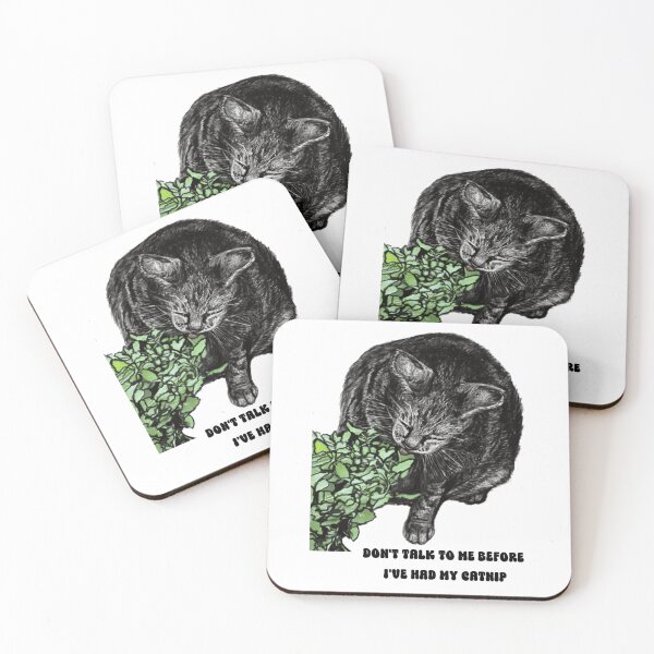 Item preview, Don't Talk to Me Before I've Had My Catnip designed and sold by Felt Cute Handcrafts.