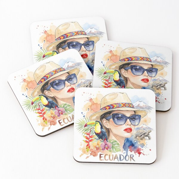 Item preview, Ecuador Tropical Travel Watercolor Illustration designed and sold by EdwinkOne.