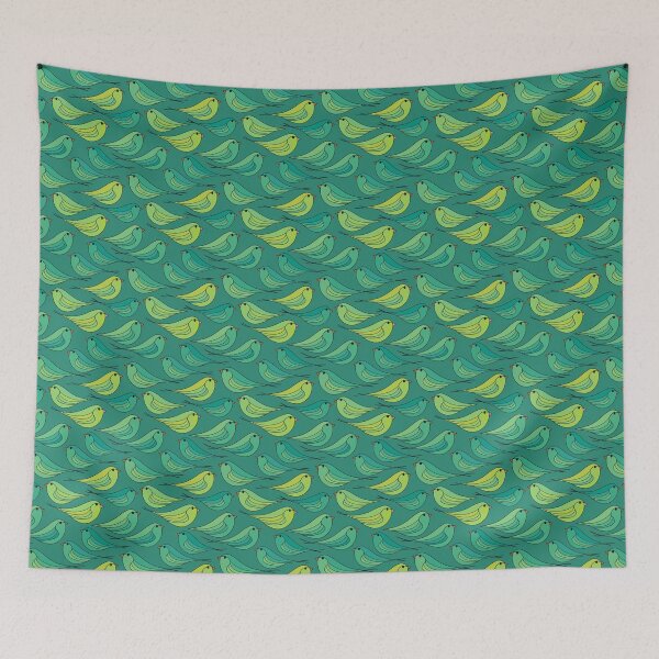 Item preview, Cute birds on turquoise designed and sold by MarySchwindt.