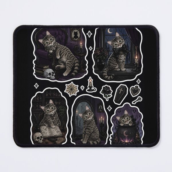 Item preview, Moxie Halloween Black Cat Gothic Sticker Set designed and sold by Moxie-Cat-Universe.