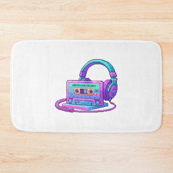 Artikelvorschau, Retro Cassette Player & Headphones - Synthwave Vaporwave Art entworfen und verkauft von The Red Lime.