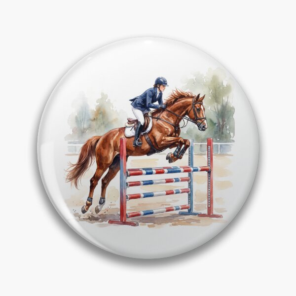 Item preview, Chestnut Show Jumping Horse Equestrian Watercolor designed and sold by Rutvain.