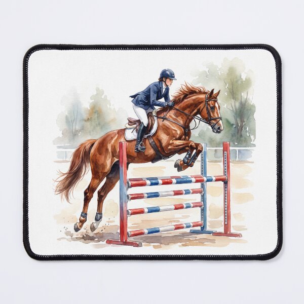 Item preview, Chestnut Show Jumping Horse Equestrian Watercolor designed and sold by Rutvain.