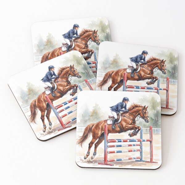 Item preview, Chestnut Show Jumping Horse Equestrian Watercolor designed and sold by Rutvain.