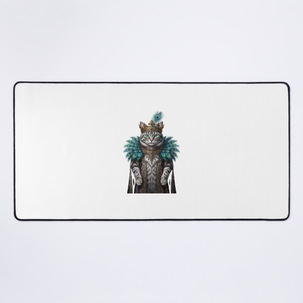 Item preview, Royal Cat T-Shirt, Regal Peacock Cat Graphic Tee, Majestic Grey Tabby Shirt, Luxury Cat Lover Gift designed and sold by aladden.