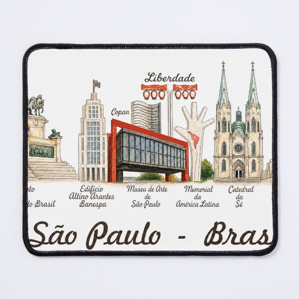 Item preview, Copy of Sao Paulo Brazil Skyline – Vintage Watercolor Landmarks Illustration designed and sold by Sampa In Focus.