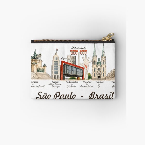 Item preview, Copy of Sao Paulo Brazil Skyline – Vintage Watercolor  Landmarks Illustration designed and sold by Sampa In Focus.