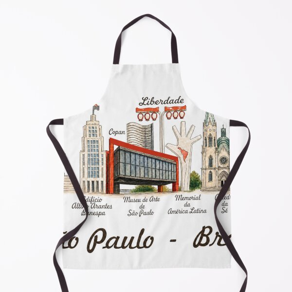 Item preview, Copy of Sao Paulo Brazil Skyline – Vintage Watercolor Landmarks Illustration designed and sold by Sampa In Focus.