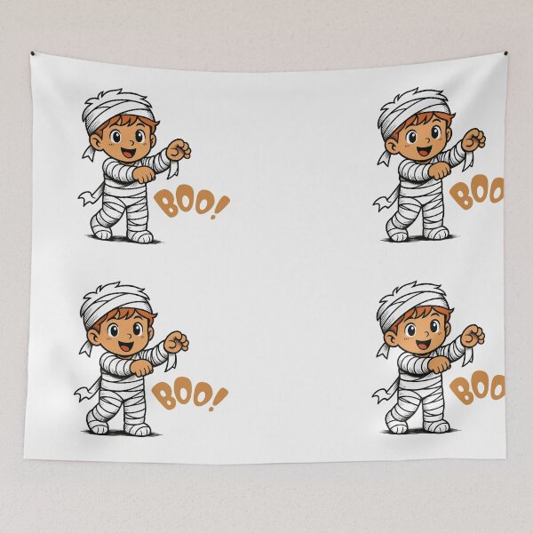 Item preview, Cute Little Mummy Boy BOO Kawaii Halloween Character Art designed and sold by mx3star.
