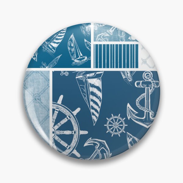 Item preview, Ocean Blue  Quilt Design Nautical Charcoal Sketches Collection- Features Netting, Stripes, Nautical Items, and Lighthouse Designs designed and sold by PD-Coastal.