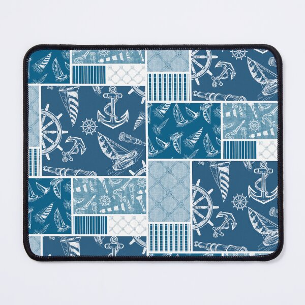 Item preview, Ocean Blue  Quilt Design Nautical Charcoal Sketches Collection- Features Netting, Stripes, Nautical Items, and Lighthouse Designs designed and sold by PD-Coastal.