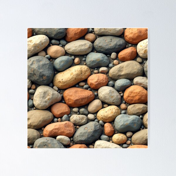 Item preview, Natural River Stones – Earthy Pebble Texture designed and sold by AnimalAirtistry.