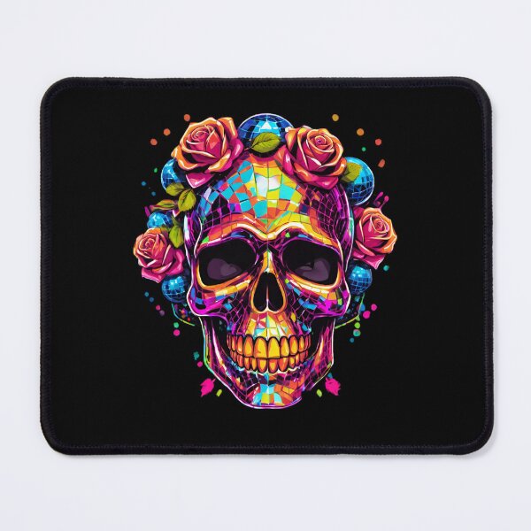 Item preview, Disco Skull - Neon Disco Ball Skull with Roses designed and sold by Jackson-Will.