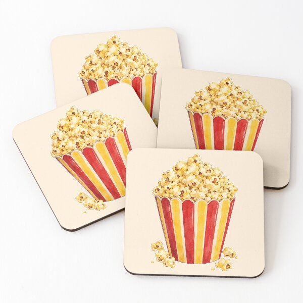 Item preview, Vintage Watercolor Popcorn Bucket | Retro Movie Theater Snack Illustration designed and sold by TheStephanieRome.