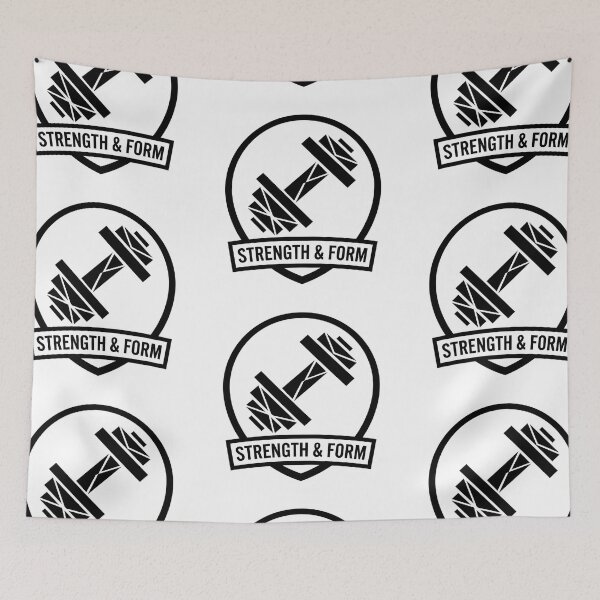 Item preview, Strength & Form - Minimalist Geometric Dumbbell Gym Crest Vector Design    designed and sold by Nubian Style.