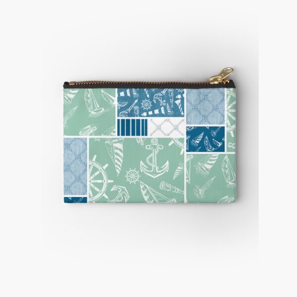 Item preview, Ocean Blue and Seafoam Quilt Design Nautical Charcoal Sketches Collection- Features Netting, Stripes, Nautical Items, and Lighthouse Designs designed and sold by PD-Coastal.