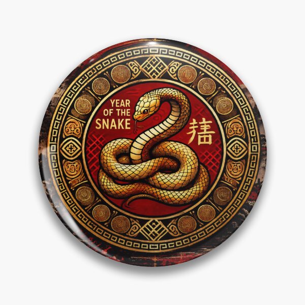 Item preview, Year of the Snake 2025 蛇年 | Chinese Zodiac Golden Snake Lunar New Year designed and sold by Fei Long Design Hub.