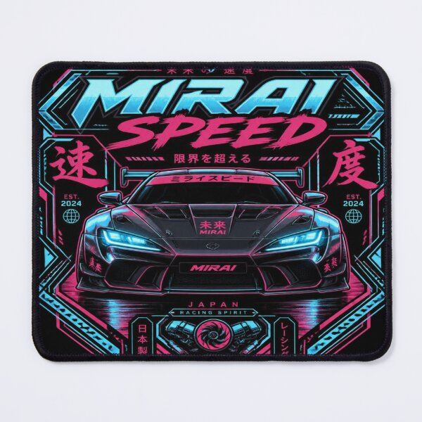 Item preview, Mirai Speed Cyberpunk Car Art | Retrofuturistic JDM Toyota Illustration designed and sold by MAVIRA ART.