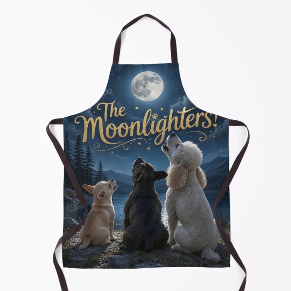 Item preview, The Moonlighters Realistic Dogs Howling At Moon Lake designed and sold by Oddlycuteart .