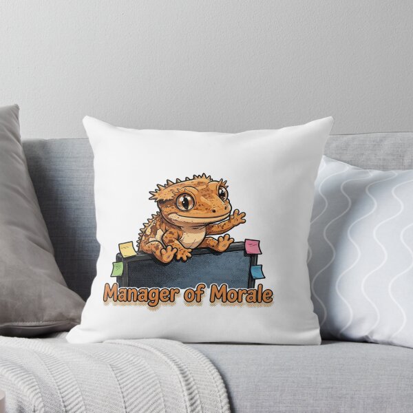 Item preview, Manager of Morale Funny Crested Gecko Office Comic Sticker designed and sold by LunaAdventurer.