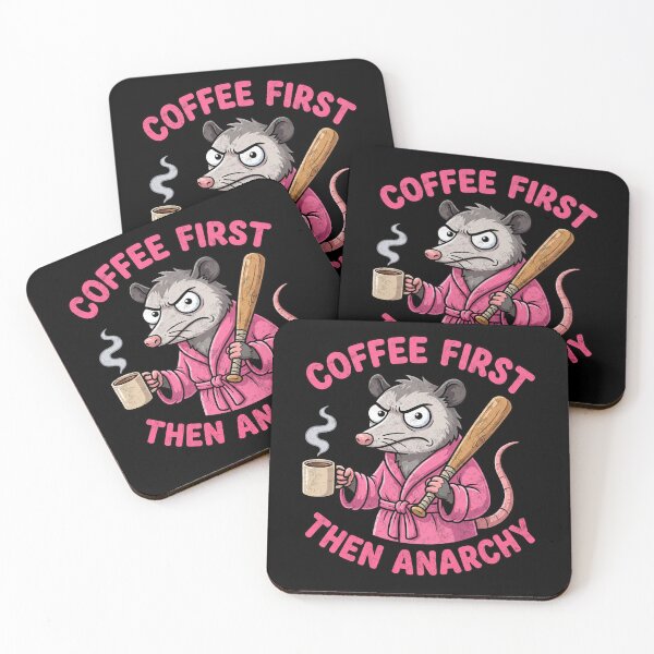 Item preview, Coffee First Opossum Humor  designed and sold by Milasneeze.