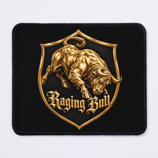 Item preview, Raging Bull Gold Shield – Powerful Charging Bull Heraldic Emblem designed and sold by Emoji Emblems.