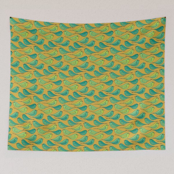 Item preview, Cute birds on gold designed and sold by MarySchwindt.