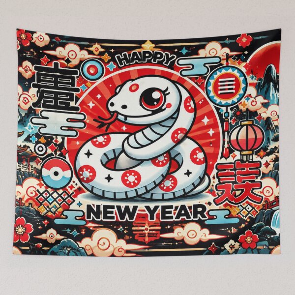 Item preview, Cute Year of the Snake 2025 | Chinese Zodiac Lunar New Year Celebration Art designed and sold by Fei Long Design Hub.