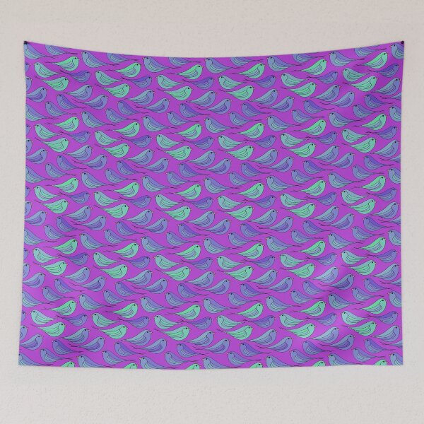 Item preview, Cute birds on purple designed and sold by MarySchwindt.