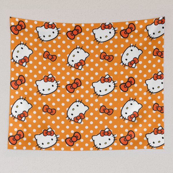 Item preview, Cute Orange Hello Kitty Polka Dot Pattern designed and sold by iloveyourcupid.