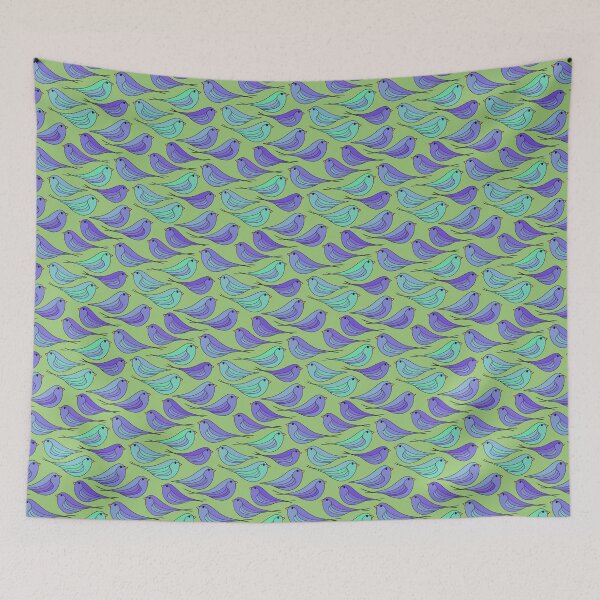 Item preview, Cute birds on lime green designed and sold by MarySchwindt.