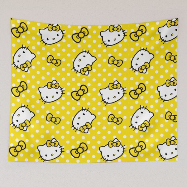 Item preview, Cute Yellow Hello Kitty Polka Dot Pattern designed and sold by iloveyourcupid.