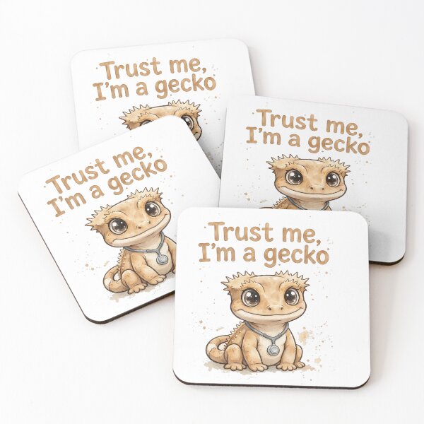 Item preview, Trust Me I'm a Gecko Funny Crested Gecko Nurse Doctor Sticker designed and sold by LunaAdventurer.
