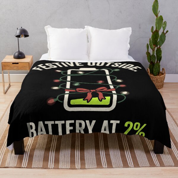 Item preview, Festive Battery at 2% – Minimalist Christmas Burnout Humor designed and sold by Uglyandcute.