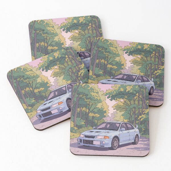 Item preview, Mitsubishi Lancer Evolution VI Retro Anime Aesthetic Rally JDM Art designed and sold by Motorline44.