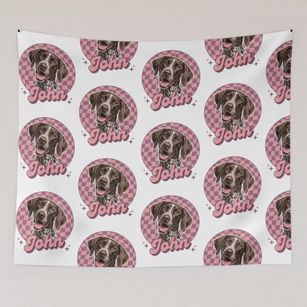 Item preview, German Shorthaired Pointer Dog Mom Retro Checkered Floral Aesthetic John GSP Lover designed and sold by raedattia.