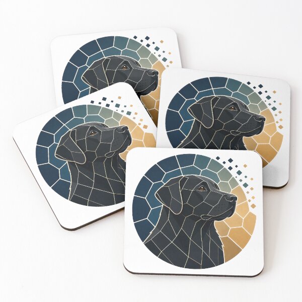 Item preview, Black Labrador Retriever – Geometric Mosaic Dog Art designed and sold by Digital Culture Studio.