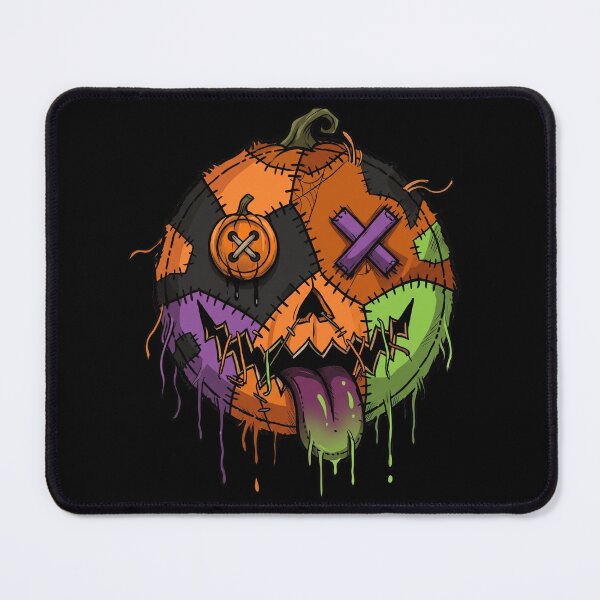 Item preview, Patchwork Scary Pumpkin Halloween Stitched Face Design designed and sold by Retro Whiskers.