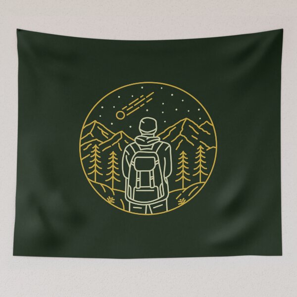 Item preview, Backpacker Hiking to the Mountain designed and sold by MalwasBasket.
