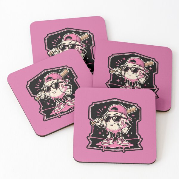 Item preview, Breast Cancer Awareness Baseball Drip Pink Ribbon designed and sold by DemureArtsy.