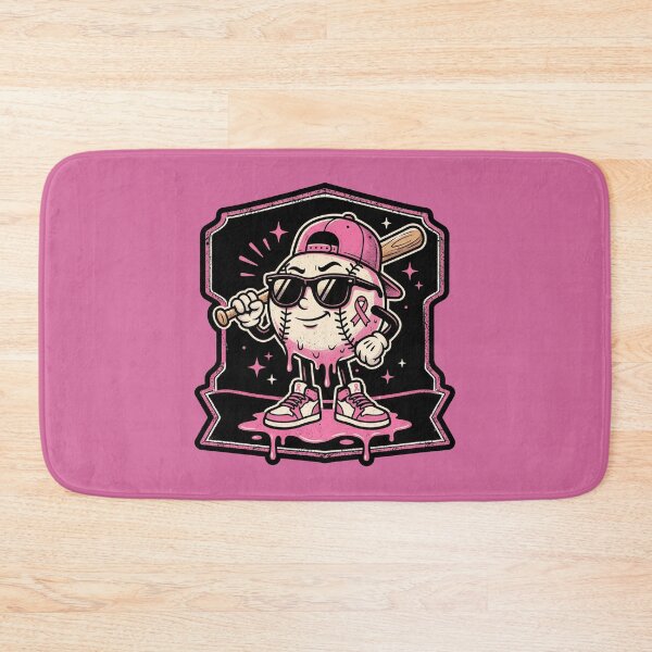 Item preview, Breast Cancer Awareness Baseball Drip Pink Ribbon designed and sold by DemureArtsy.