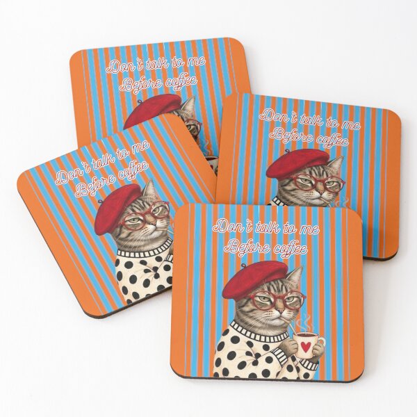 Item preview, Funny Grumpy Cat Before Coffee Retro Aesthetic designed and sold by Soft Strength Studio.